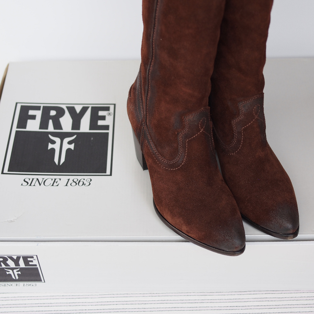 FRYE | Leather western high heel boots